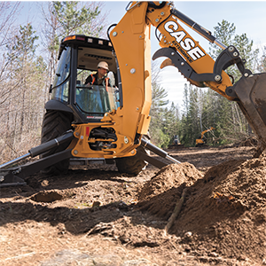 CASE CE Backhoe Loader Digging